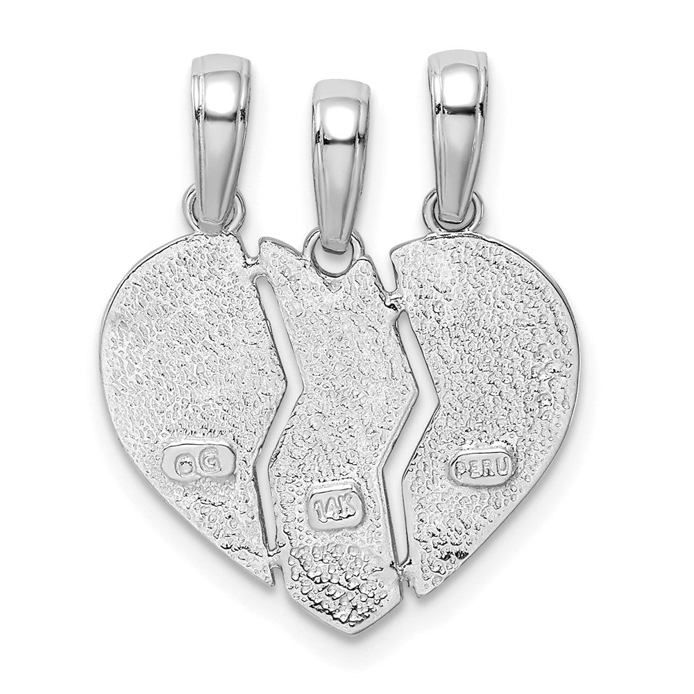 14K White Gold Break-Apart Big Sis-Mom-Lil Sis Charm