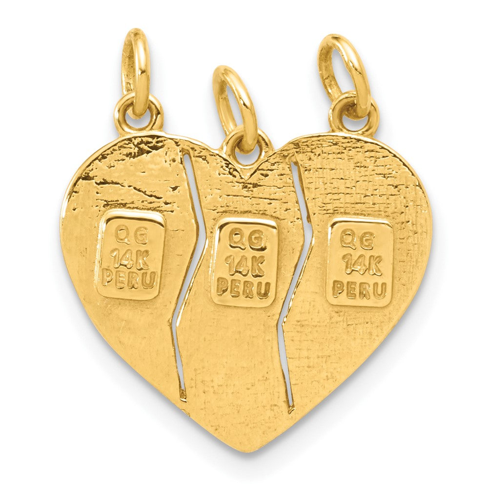 14K Yellow Gold 3-Piece Break-Apart Big Sis-Sis-Lil Sis Charm