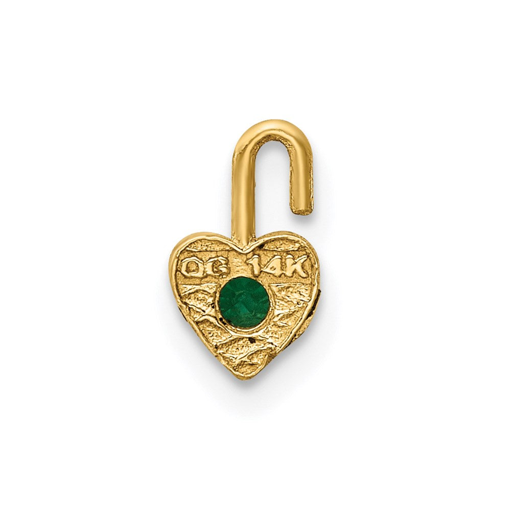 14K Yellow Gold 14Ky May Synthetic Birthstone Heart Charm