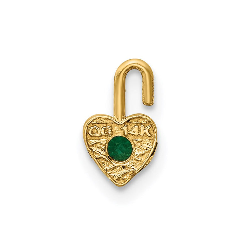 14K Yellow Gold 14Ky May Synthetic Birthstone Heart Charm