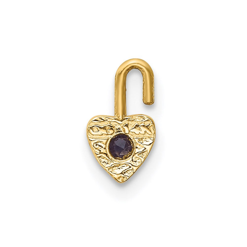 14K Yellow Gold 14Ky June Synthetic Birthstone Heart Charm