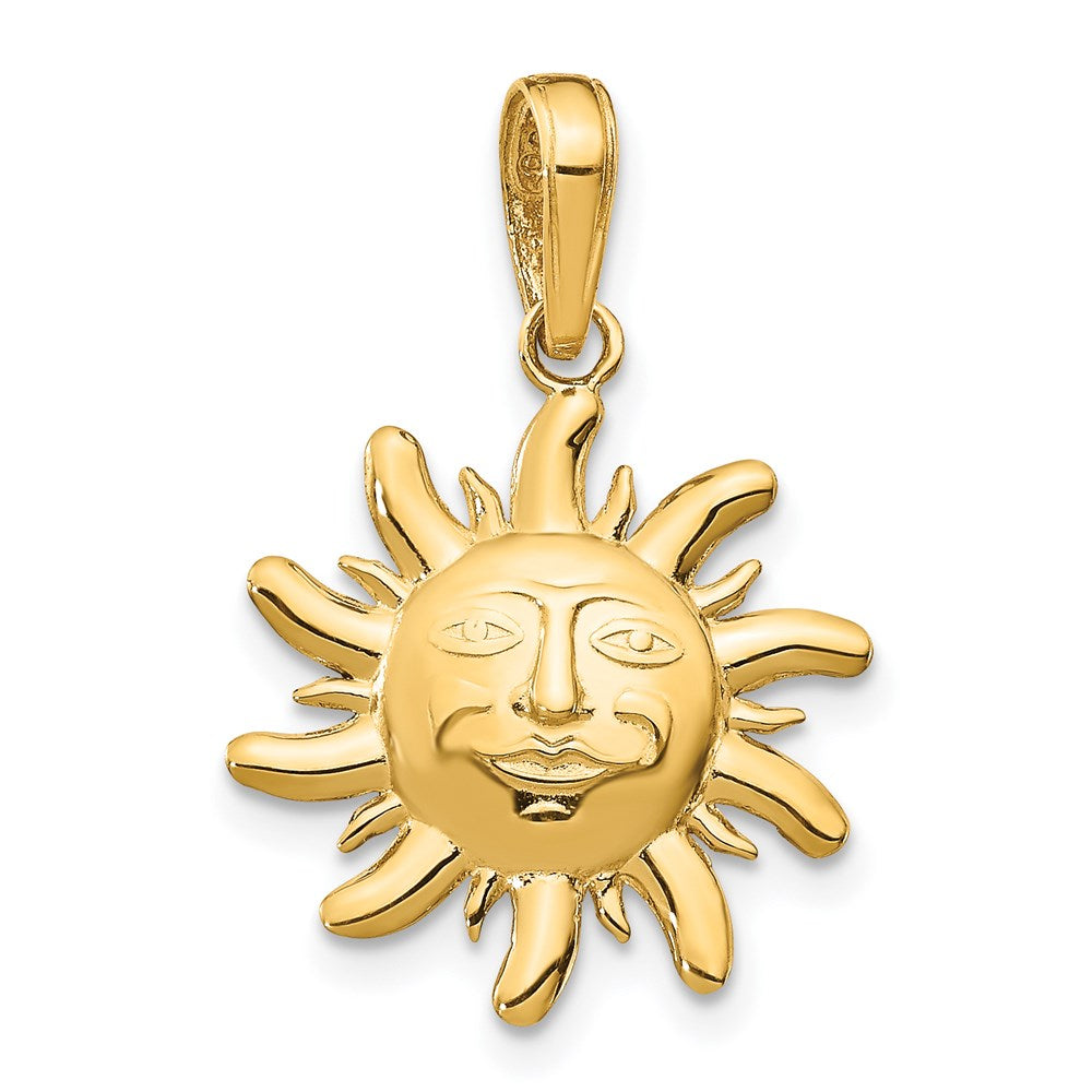 14K Yellow Gold Polished Small Sun Charm