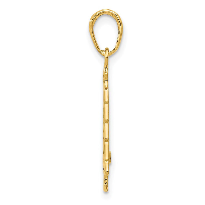 14K Yellow Gold Polished Christmas Tree Pendant