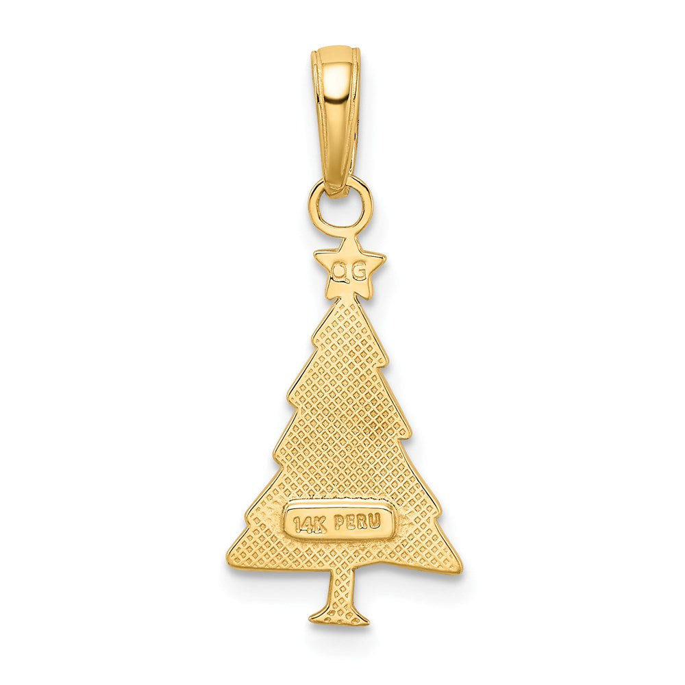 14K Yellow Gold Polished Christmas Tree Pendant