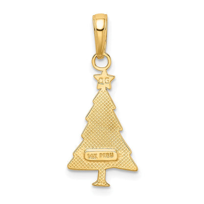 14K Yellow Gold Polished Christmas Tree Pendant
