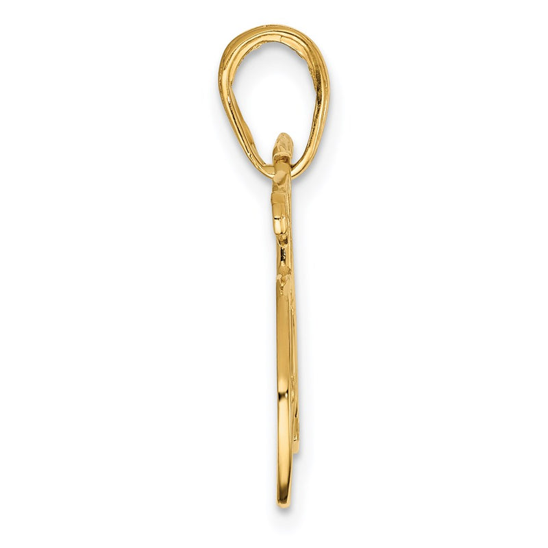 14K Yellow Gold Polished Bicycle Charm