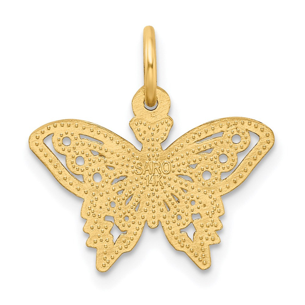 14K Yellow Gold Butterfly Charm