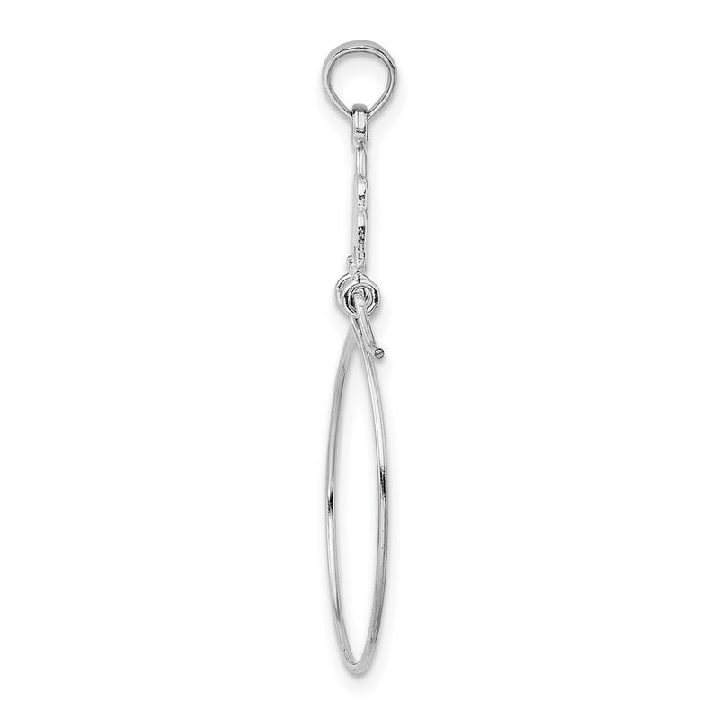 14K White Gold Filigree Charm Holder