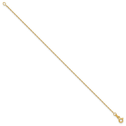 14K Yellow Gold 1.05mm Mariners Link Chain Anklet