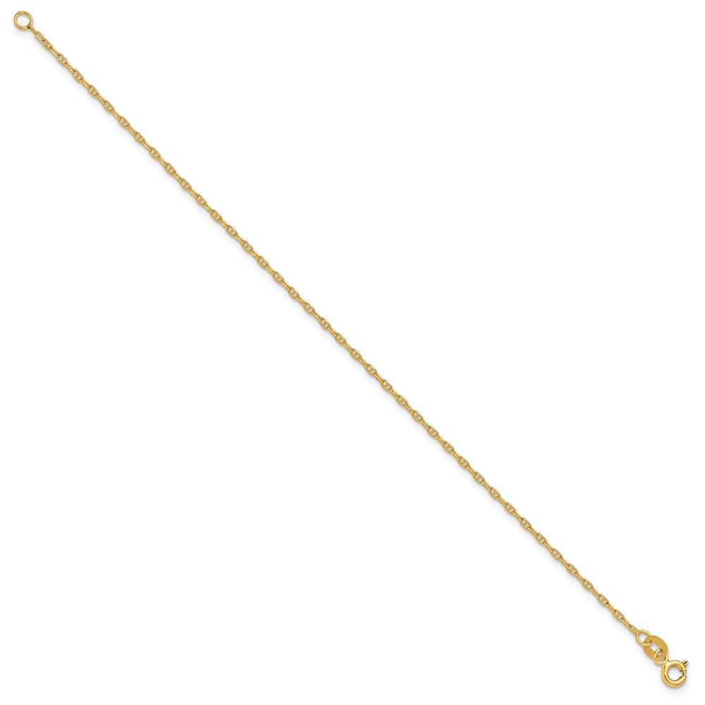 14K Yellow Gold 1.5mm Mariners Link Chain Bracelet
