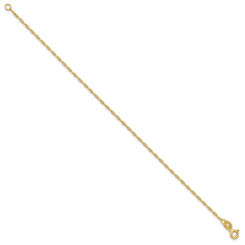 14K Yellow Gold 1.5mm Mariners Link Chain Bracelet