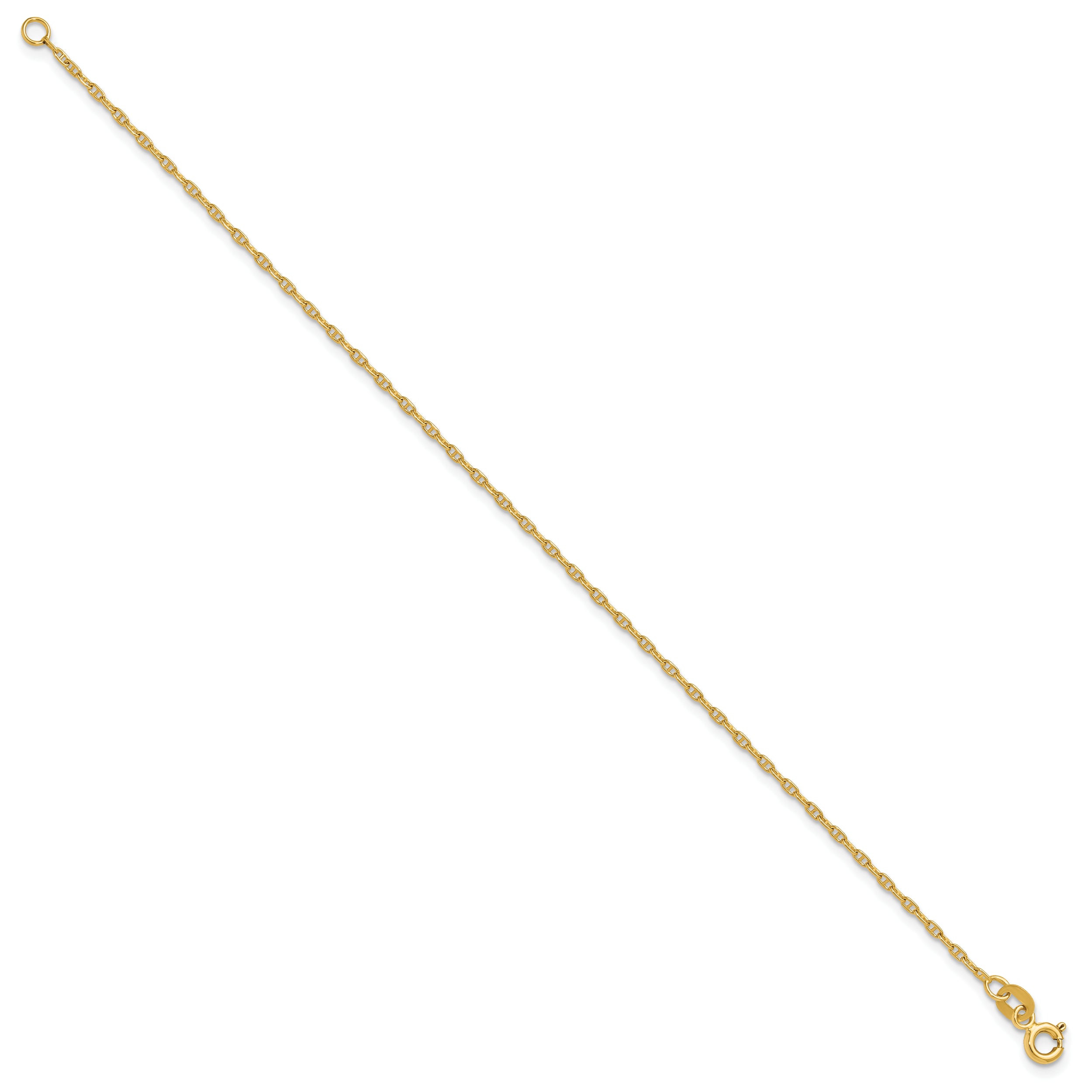 7.00 Inch 14K 1.5mm Mariners Link Chain Anklet