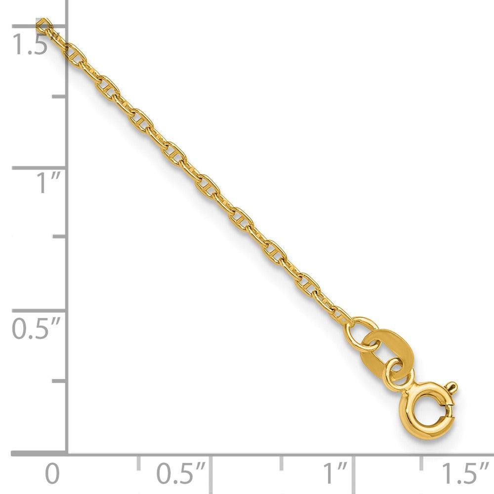 14K Yellow Gold 1.5mm Mariners Link Chain Bracelet