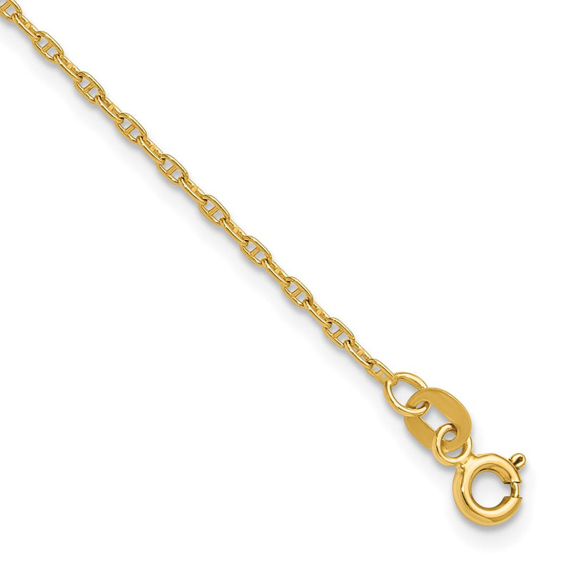 14K Yellow Gold 1.5mm Mariners Link Chain Bracelet