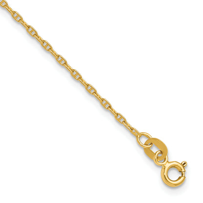 9.00 Inch 14K 1.5mm Mariners Link Chain Anklet