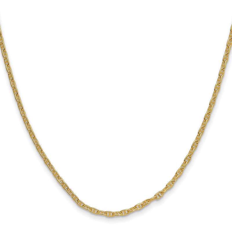 14K Yellow Gold 2.35mm Mariners Link Chain Necklace