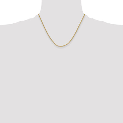 14K Yellow Gold 2.35mm Mariners Link Chain Necklace