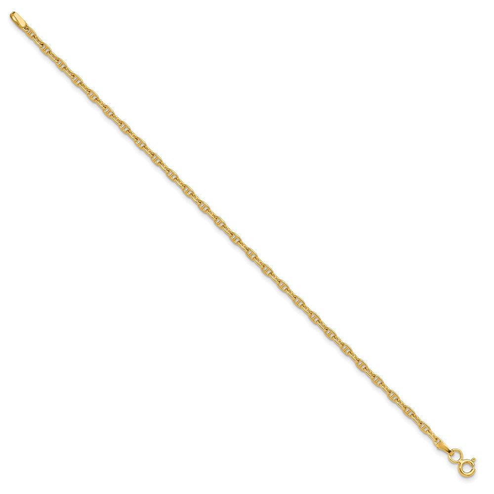 14K Yellow Gold 2.35mm Mariners Link Chain Bracelet