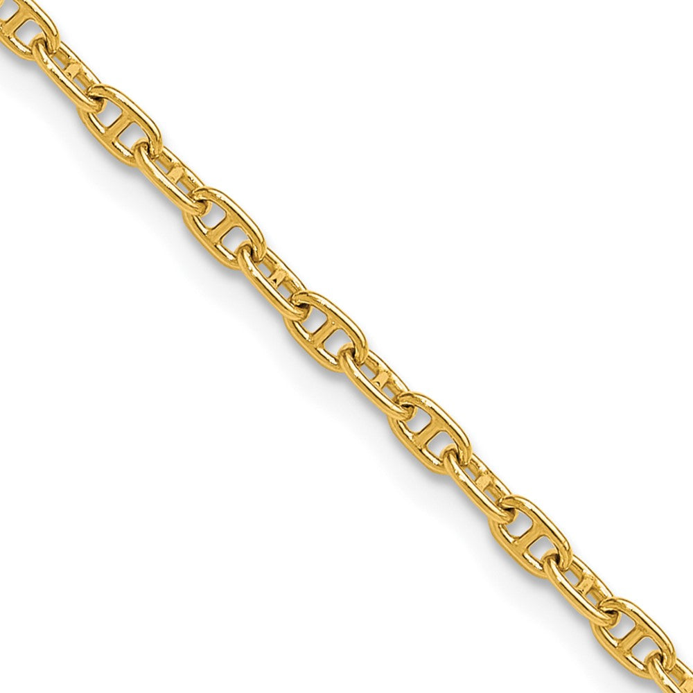 14K Yellow Gold 2.35mm Mariners Link Chain Necklace