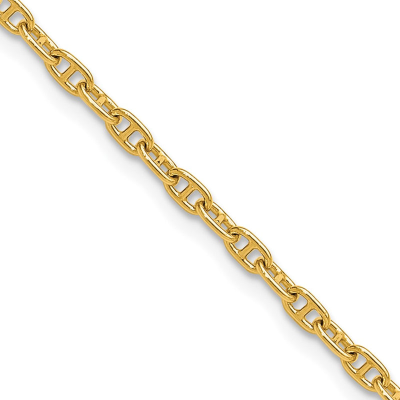 14K Yellow Gold 2.35mm Mariners Link Chain Necklace