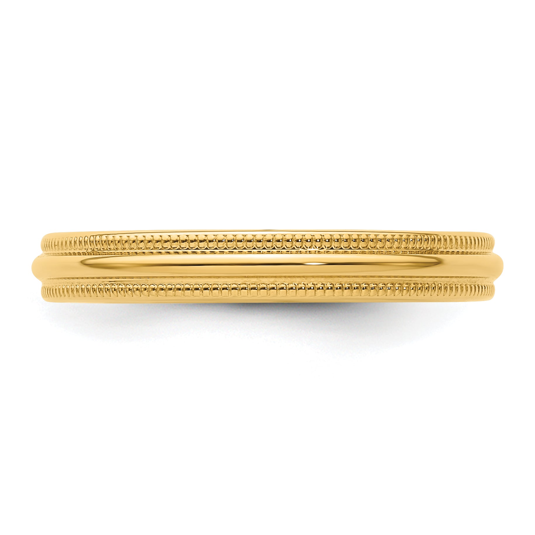 Solid 14K Yellow Gold 3mm Milgrain Comfort Fit Men's/Women's Wedding Band Ring Size 10