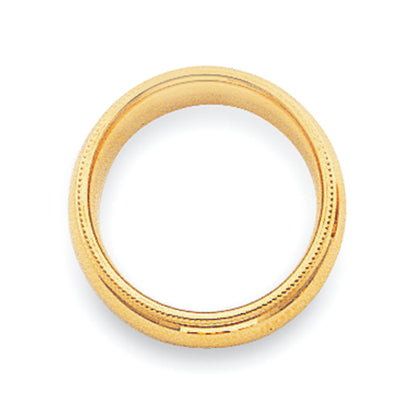 Solid 14K Yellow Gold 4mm Milgrain Comfort Wedding Men's/Women's Wedding Band Ring Size 8.5