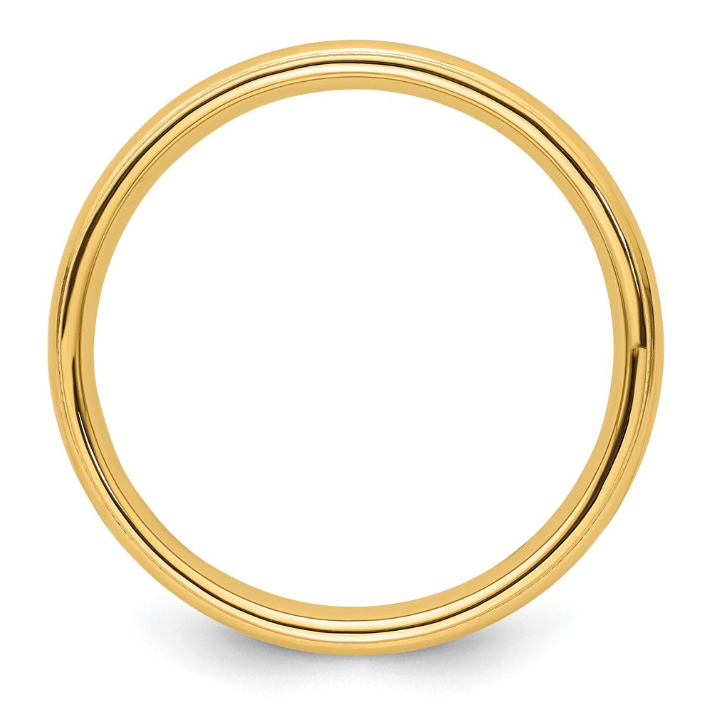 14k Yellow Gold 4mm Milgrain Half Round Comfort Fit Wedding Band Ring