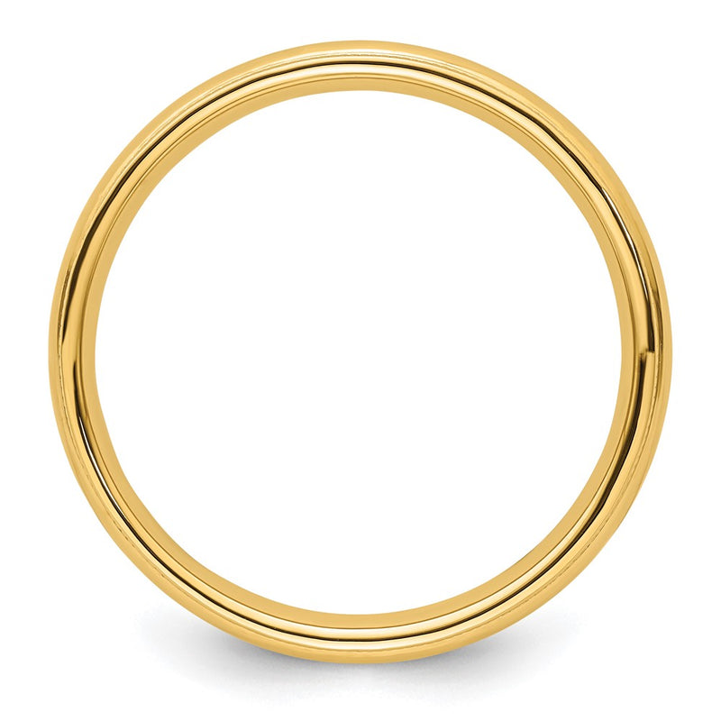 14k Yellow Gold 4mm Milgrain Half Round Comfort Fit Wedding Band Ring