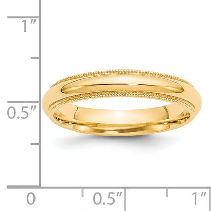 Solid 14K Yellow Gold 4mm Milgrain Comfort Wedding Men's/Women's Wedding Band Ring Size 8.5