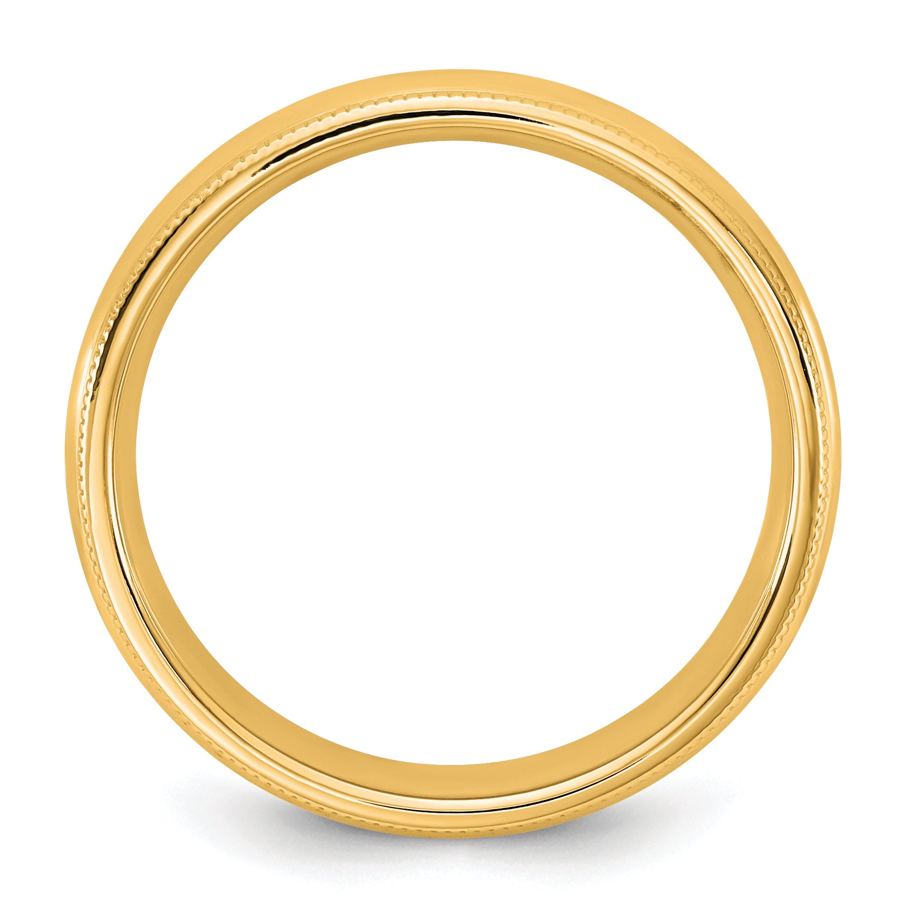 10K Yellow Gold 10Ky 4.5mm Milgrain Comfort Fit Band Size 10.5