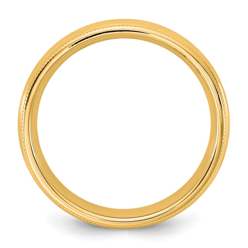 10K Yellow Gold 10Ky 4.5mm Milgrain Comfort Fit Band Size 8