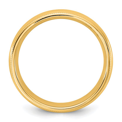 10K Yellow Gold 10Ky 4.5mm Milgrain Comfort Fit Band Size 4.5