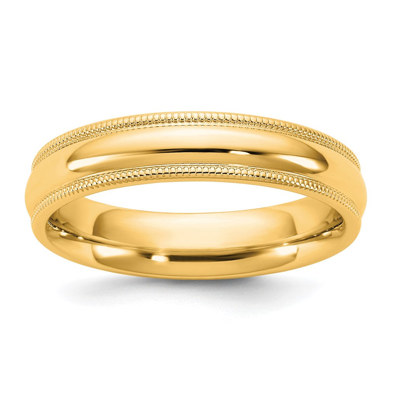 10K Yellow Gold 10Ky 4.5mm Milgrain Comfort Fit Band Size 11.5