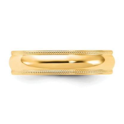 Solid 14K Yellow Gold 5mm Milgrain Comfort Wedding Men's/Women's Wedding Band Ring Size 10