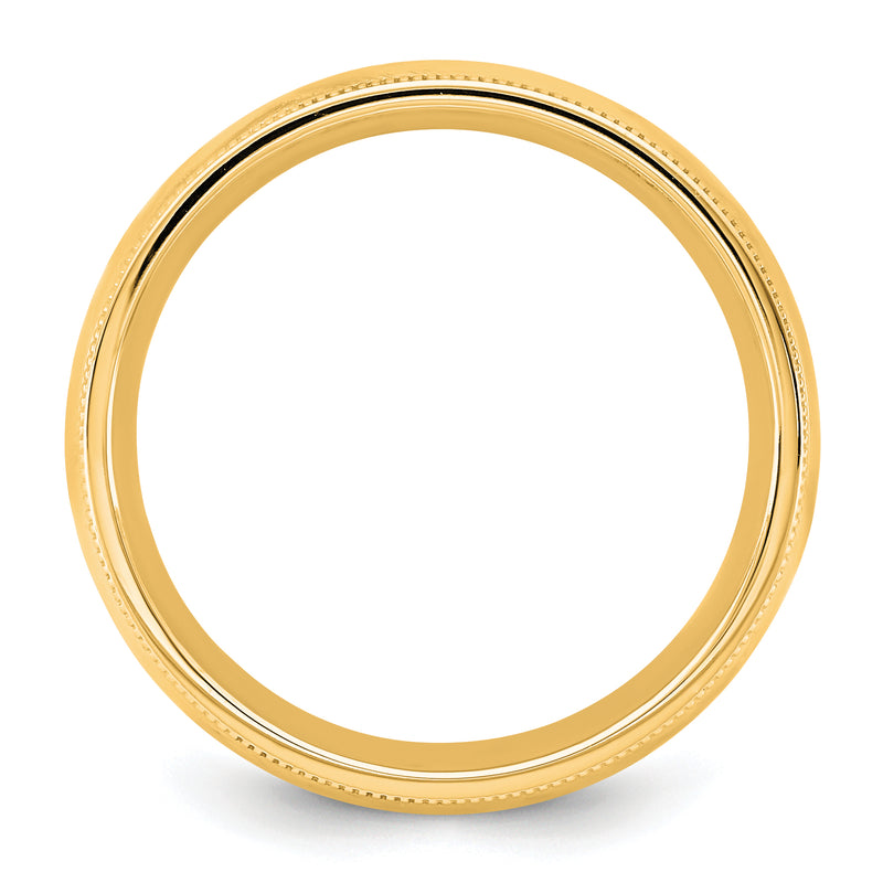 10K Yellow Gold 10Ky 5.5mm Milgrain Comfort Fit Band Size 4