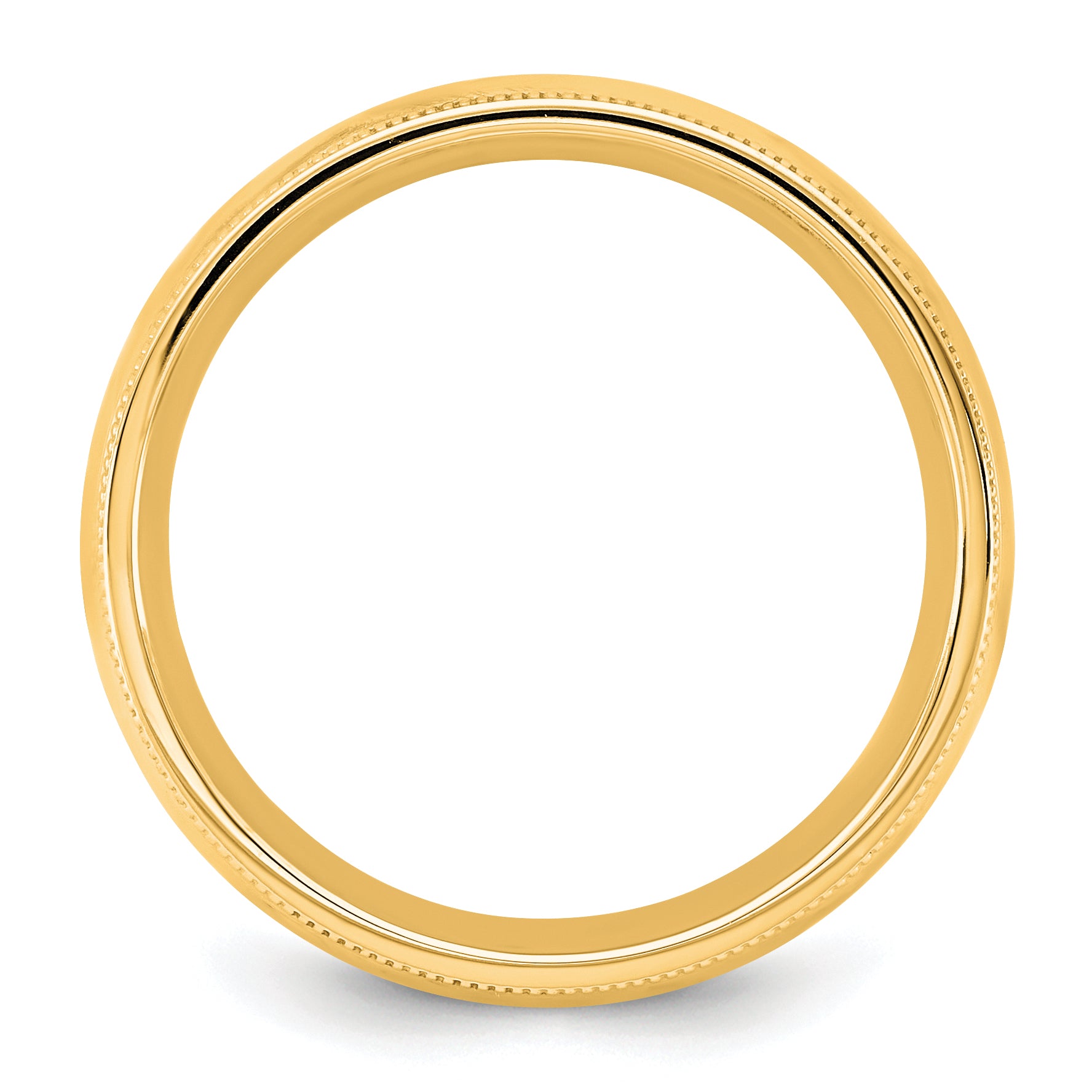 10K Yellow Gold 10Ky 5.5mm Milgrain Comfort Fit Band Size 13