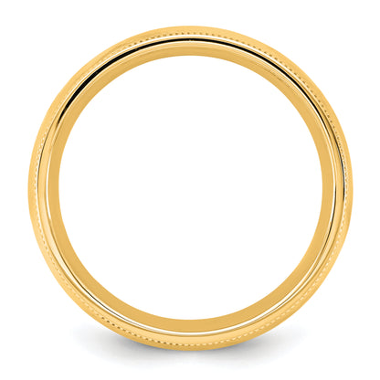 10K Yellow Gold 10Ky 5.5mm Milgrain Comfort Fit Band Size 13