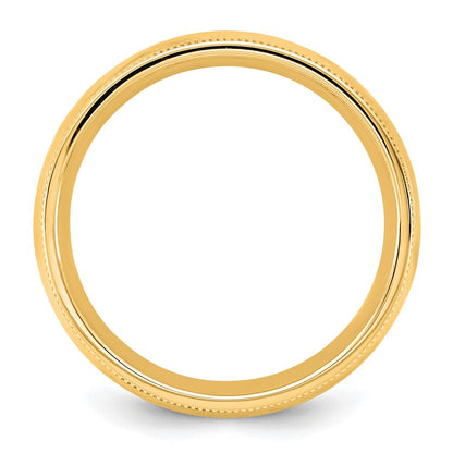 10K Yellow Gold 10Ky 5.5mm Milgrain Comfort Fit Band Size 11