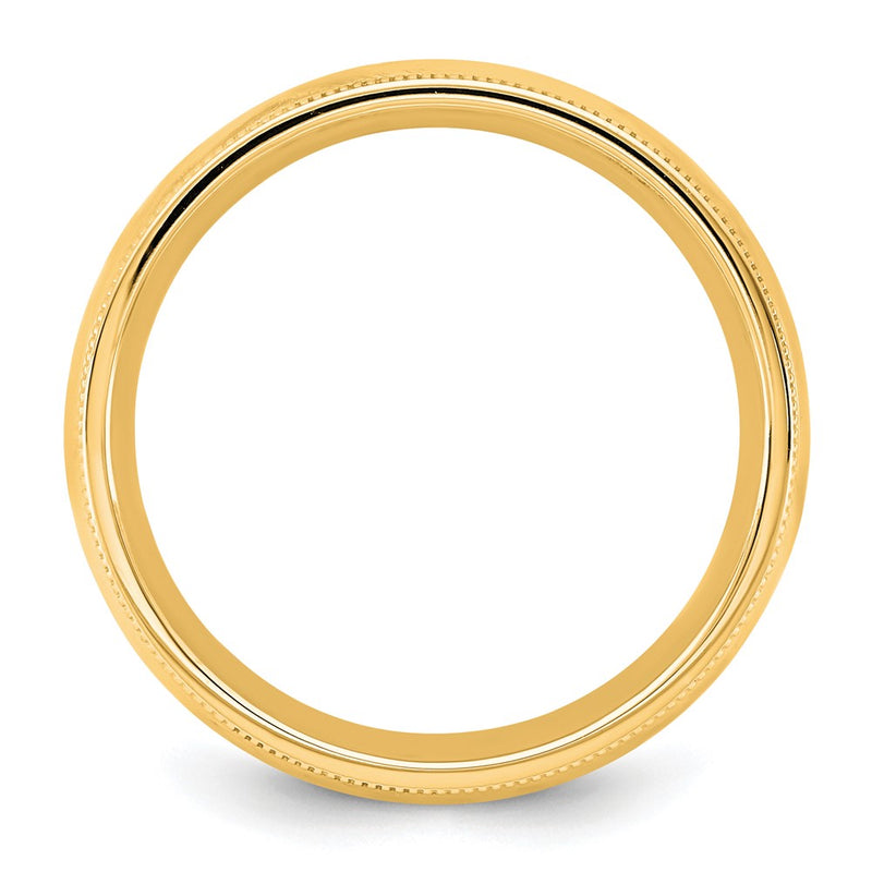 10K Yellow Gold 10Ky 5.5mm Milgrain Comfort Fit Band Size 13.5