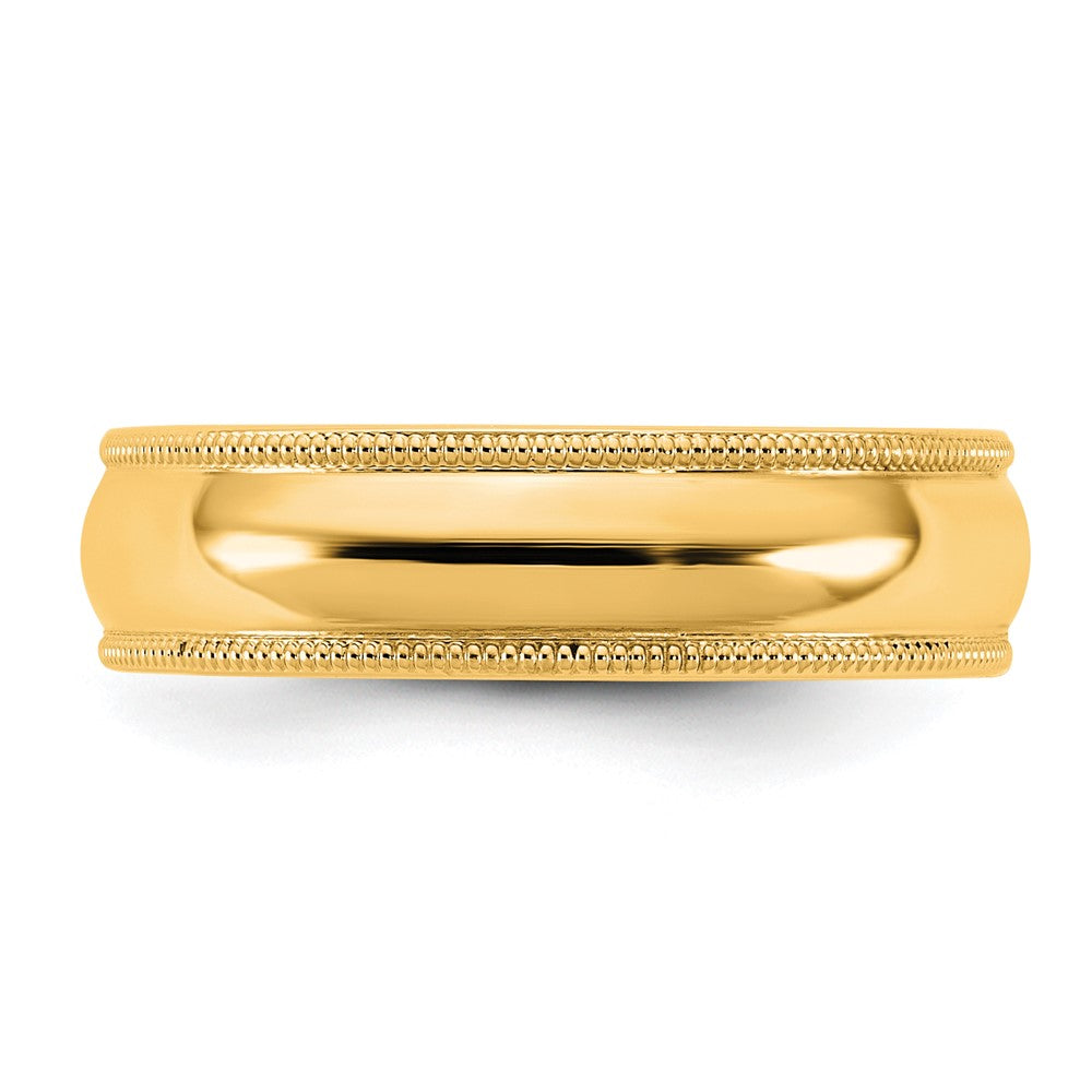 10K Yellow Gold 10Ky 5.5mm Milgrain Comfort Fit Band Size 10