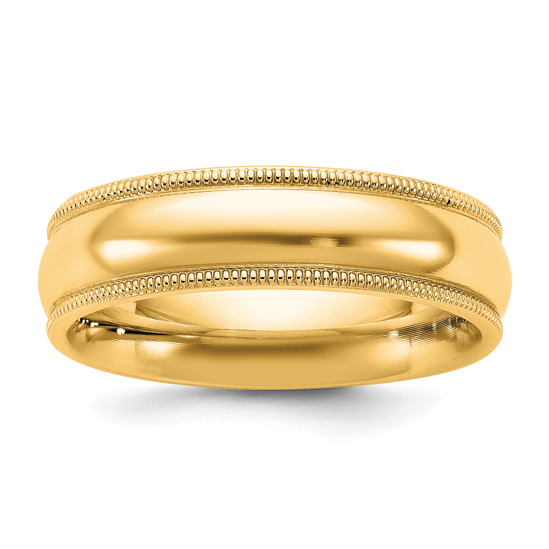 10K Yellow Gold 10Ky 5.5mm Milgrain Comfort Fit Band Size 13