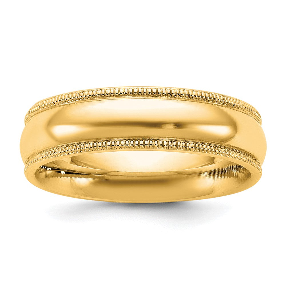 10K Yellow Gold 10Ky 5.5mm Milgrain Comfort Fit Band Size 4.5