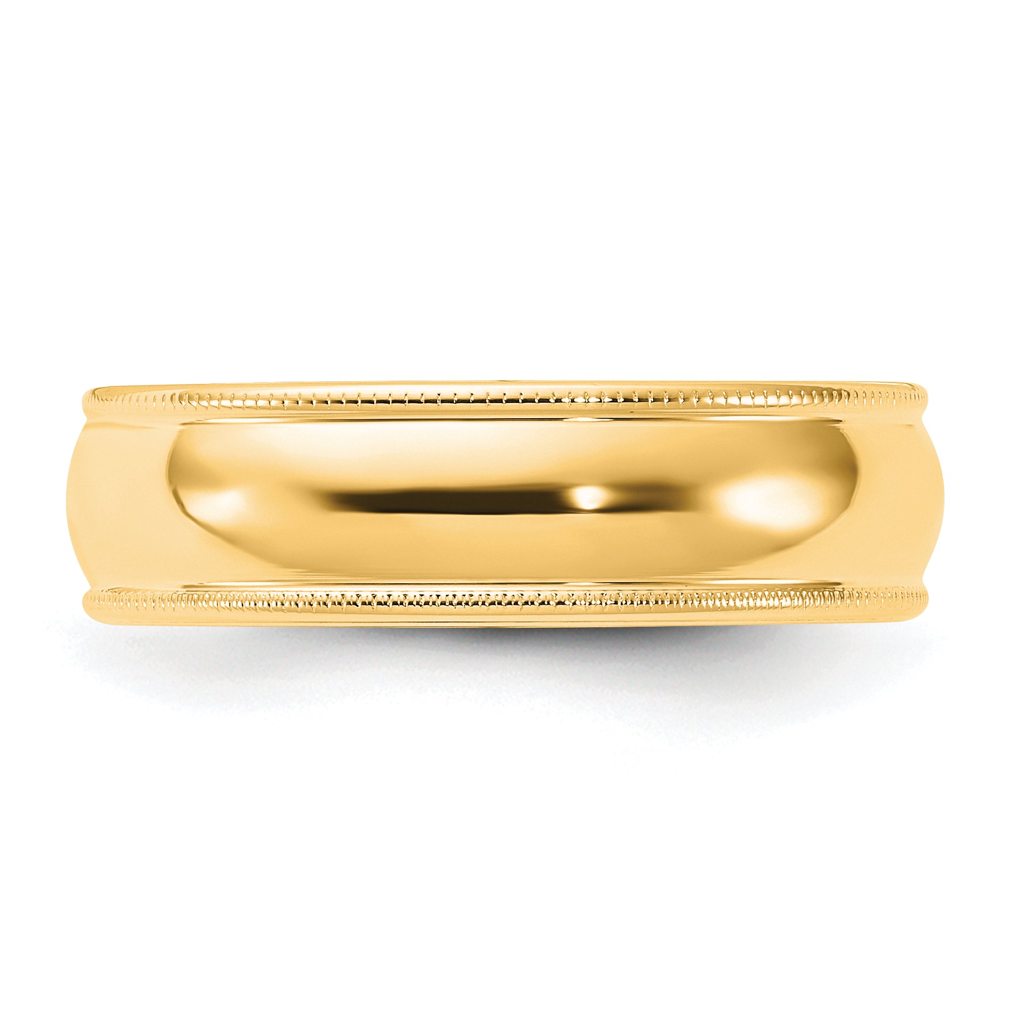 Solid 14K Yellow Gold 6mm Milgrain Comfort Wedding Men's/Women's Wedding Band Ring Size 8