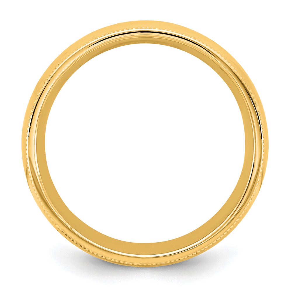 10K Yellow Gold 10Ky 6.5mm Milgrain Comfort Fit Band Size 10