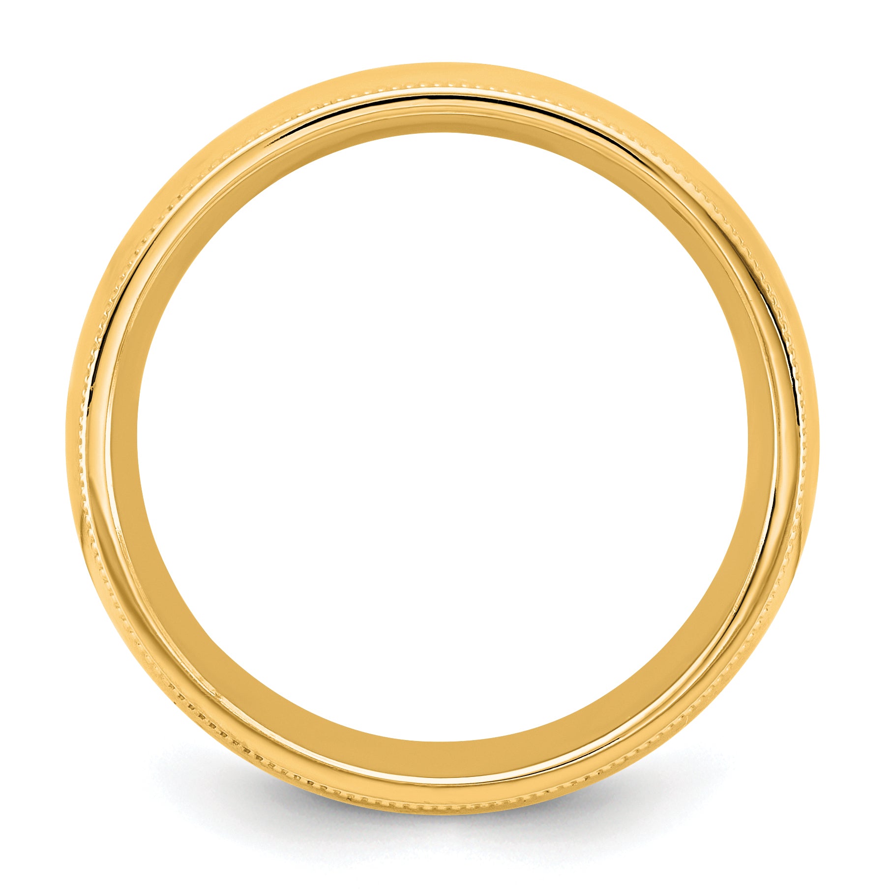 10K Yellow Gold 10Ky 6.5mm Milgrain Comfort Fit Band Size 13