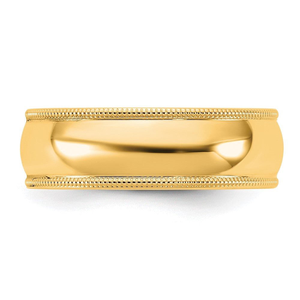 10K Yellow Gold 10Ky 6.5mm Milgrain Comfort Fit Band Size 10