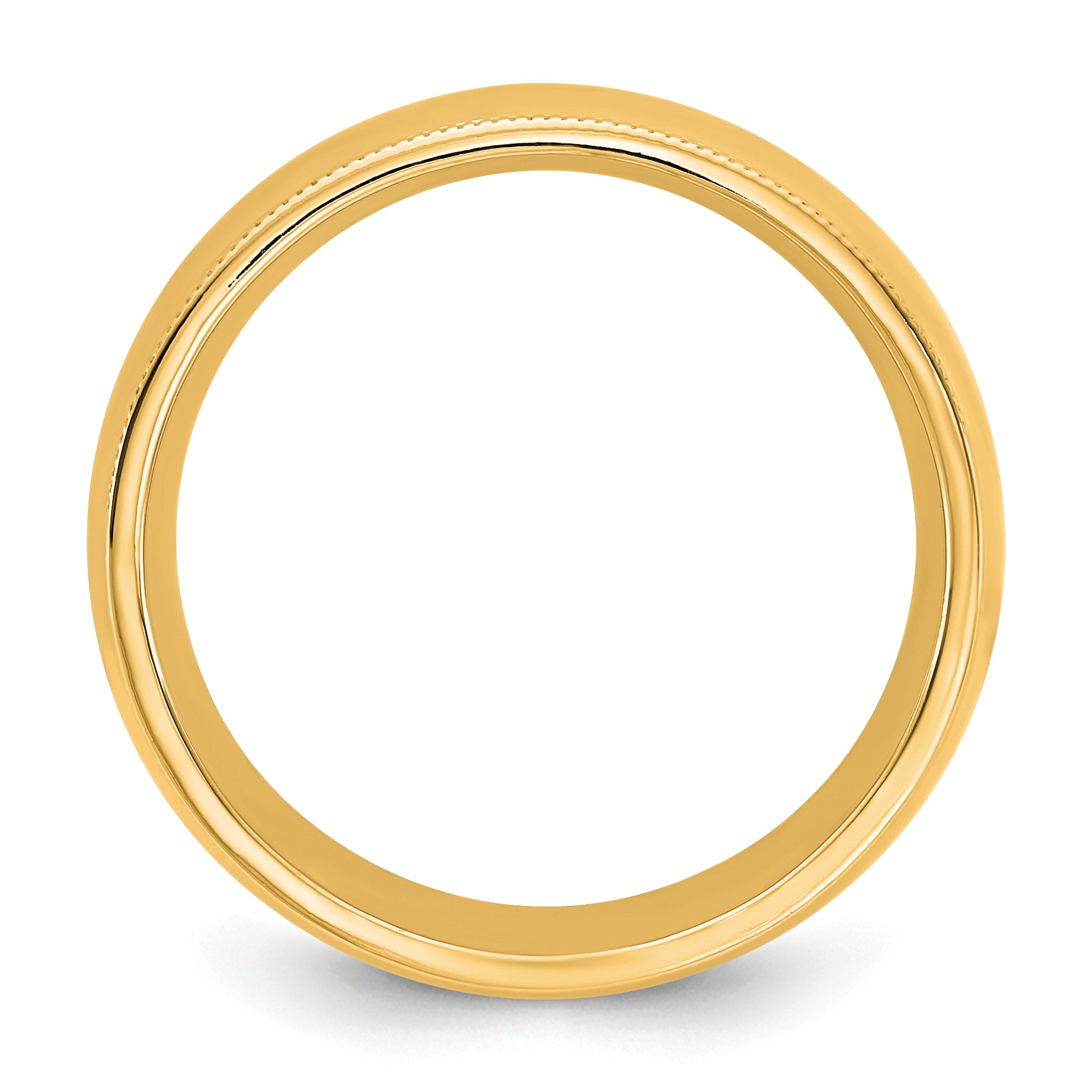 10K Yellow Gold 10Ky 7mm Milgrain Comfort Fit Band Size 7