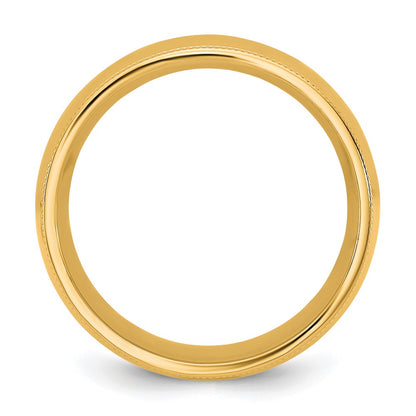 14K Yellow Gold 8mm Milgrain Comfort Fit Band