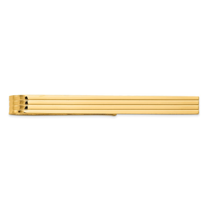 10K Yellow Gold Men'S Grooved Tie Bar