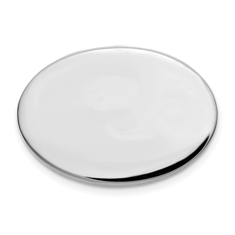 14K White Gold Men's Oval High Polished Tie Tac